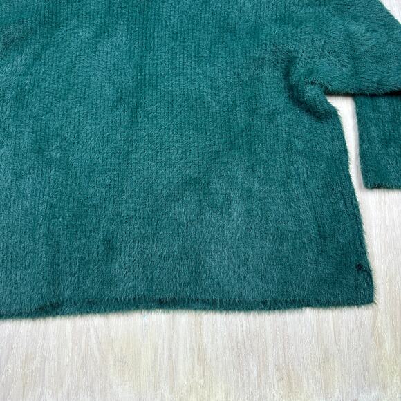 ASOS Dark Green Design High Neck Fluffy Eyelash Yarn Knit Pullover Sweater 12 - Picture 10 of 15